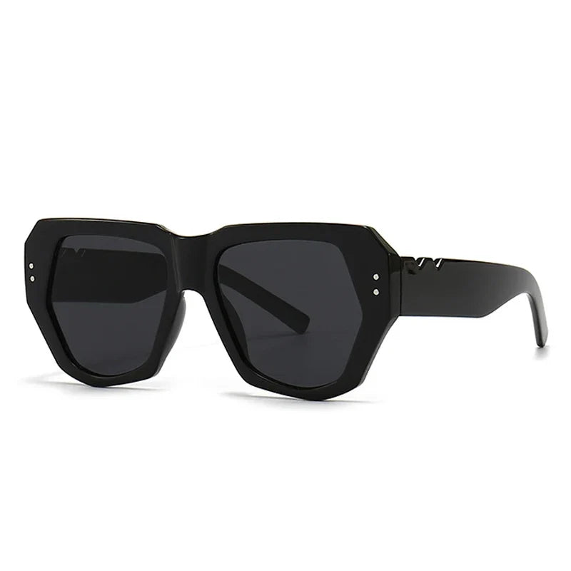 Polygon Cat-Eye Sonnenbrille – Schwarz, UV400