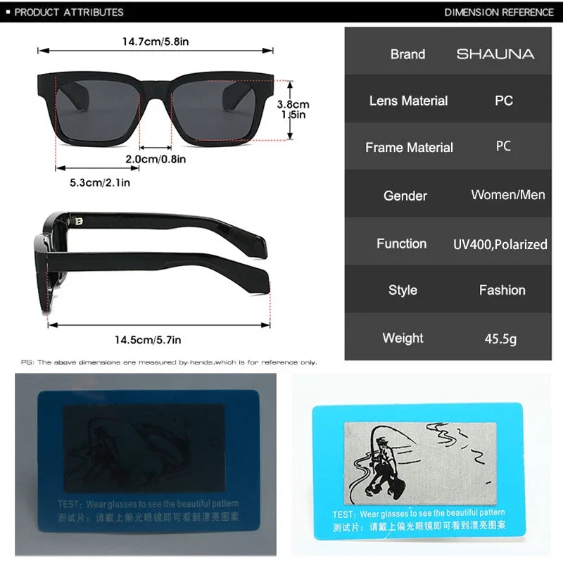 Quadratische Polarisierte Sonnenbrille - UV400