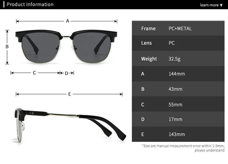 Quadratische Retro-Sonnenbrille – UV400