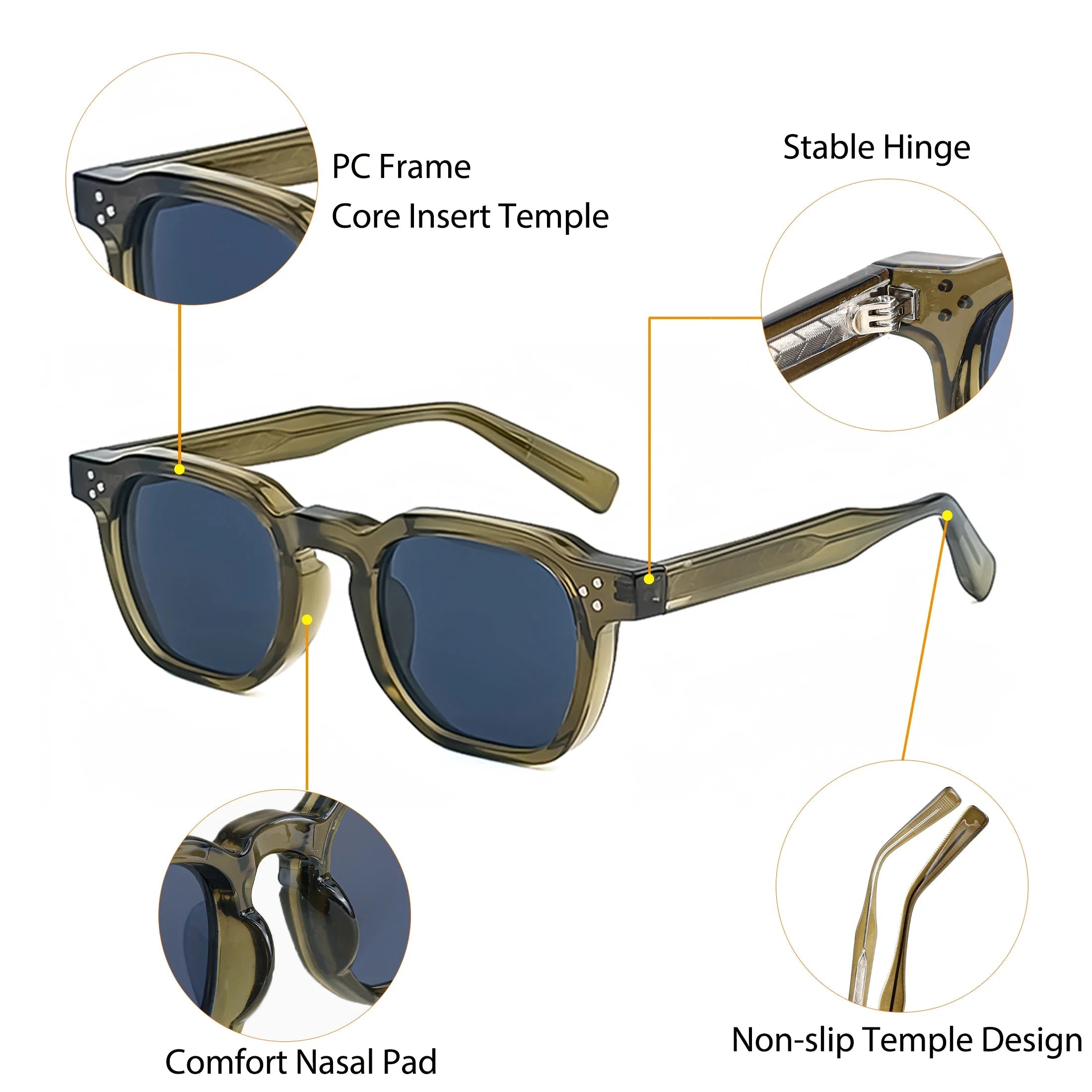 Quadratische Vintage-Sonnenbrille – UV400