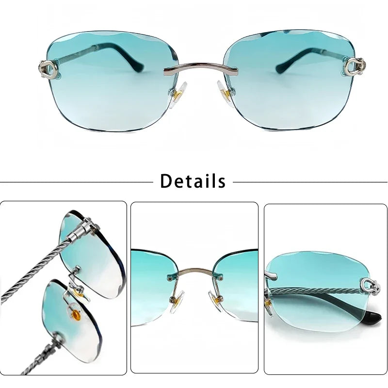 Rahmenlose Designer-Sonnenbrille – UV400