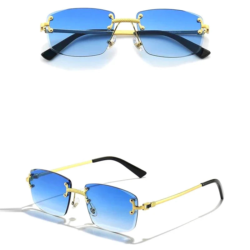 Rahmenlose Metall-Sonnenbrille – UV400