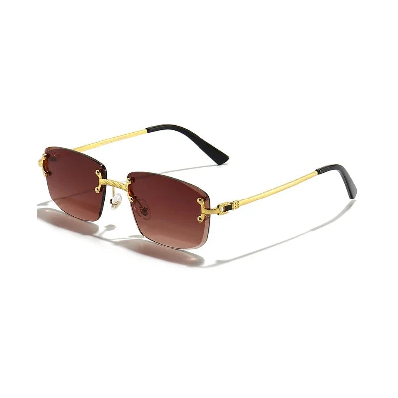 Rahmenlose Metall-Sonnenbrille – UV400