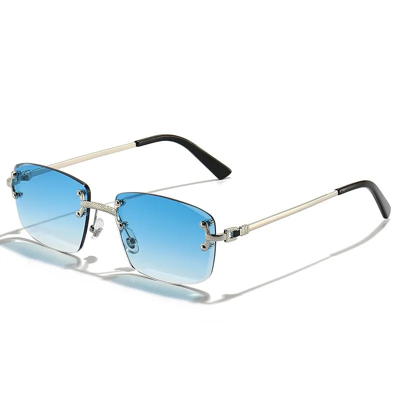 Rahmenlose Metall-Sonnenbrille – UV400
