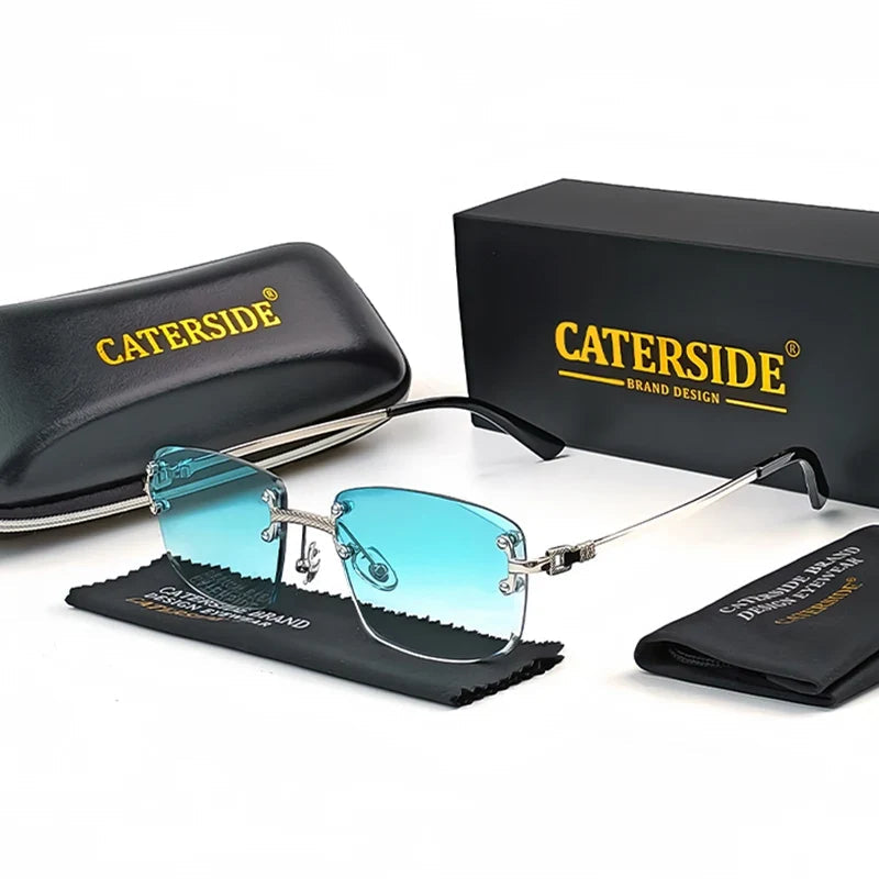 Rahmenlose Metall-Sonnenbrille – UV400