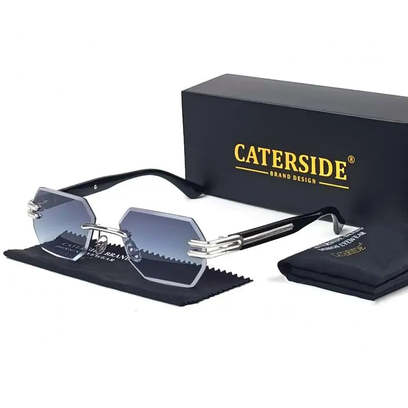 Rahmenlose Sonnenbrille mit Metallakzenten – Produktansicht 11, UV400