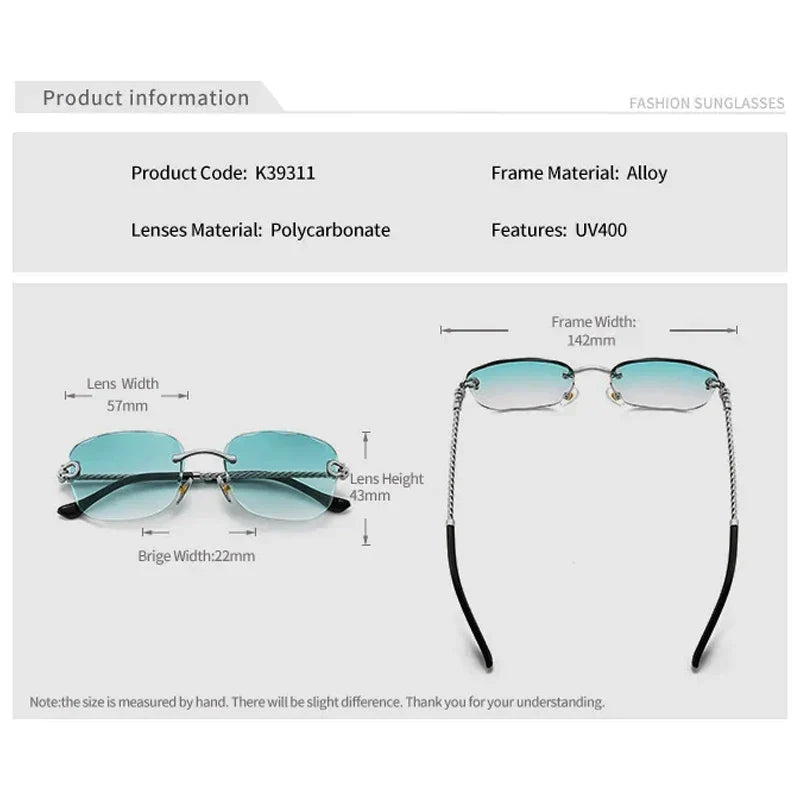 Rahmenlose Polarisierte Sonnenbrille – UV400