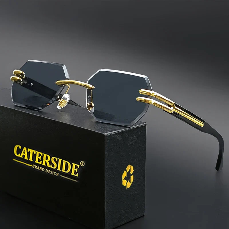 Rahmenlose Polygon-Sonnenbrille – UV400