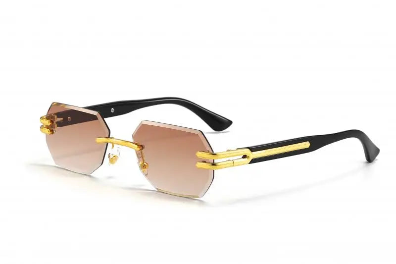 Rahmenlose Polygon-Sonnenbrille – UV400