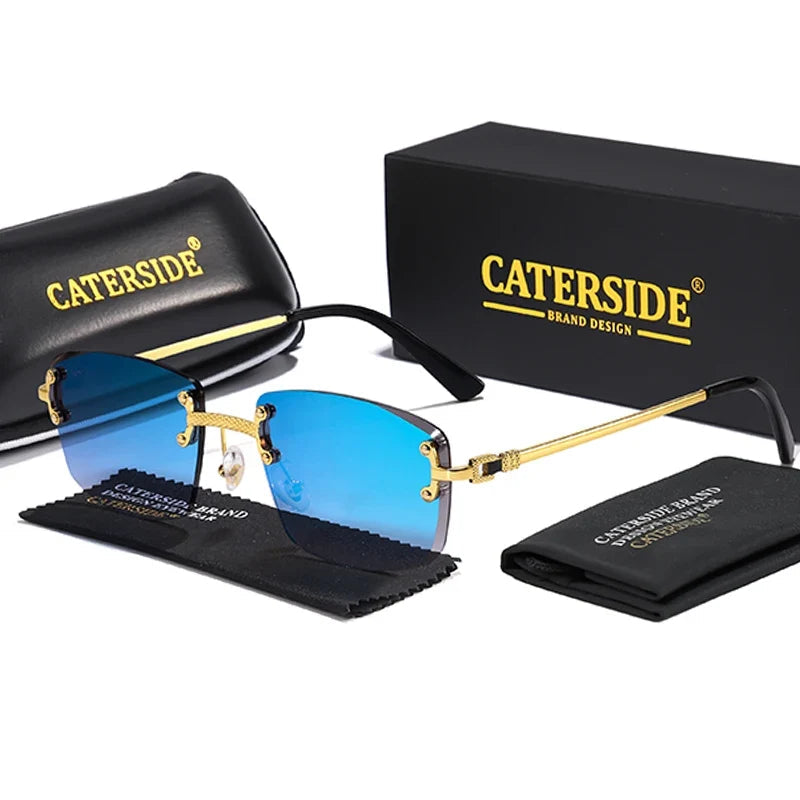 Rahmenlose Rechteck-Sonnenbrille – UV400