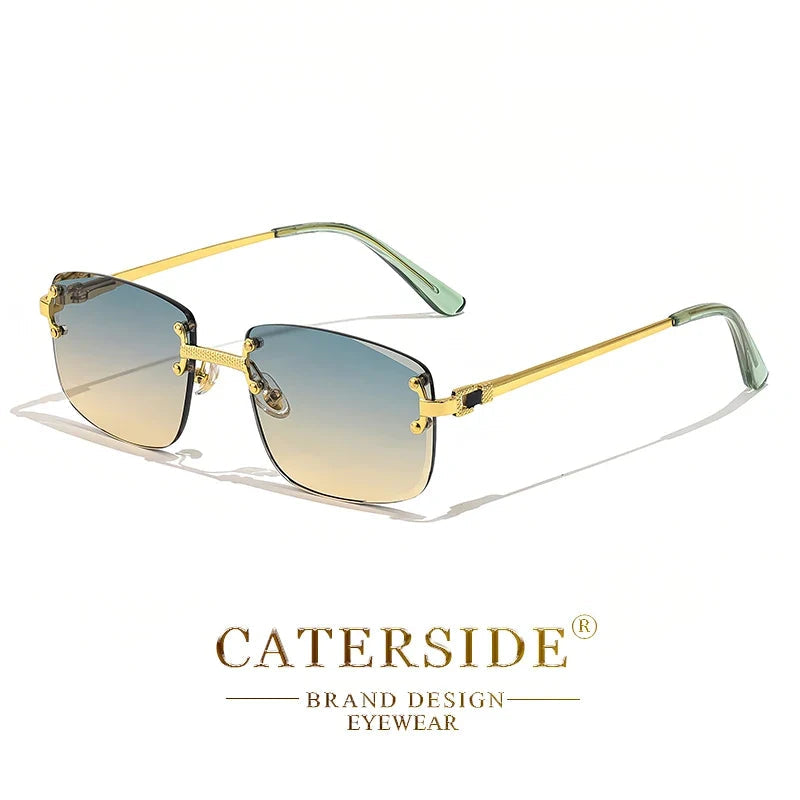Rahmenlose Rechteck-Sonnenbrille – UV400