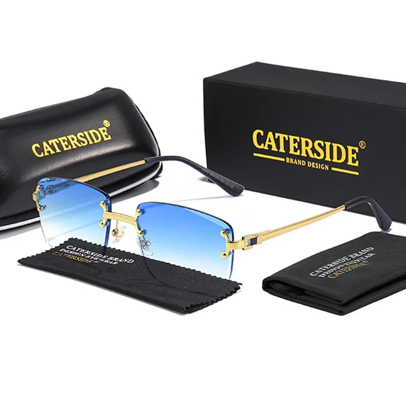 Rahmenlose Rechteck-Sonnenbrille – UV400