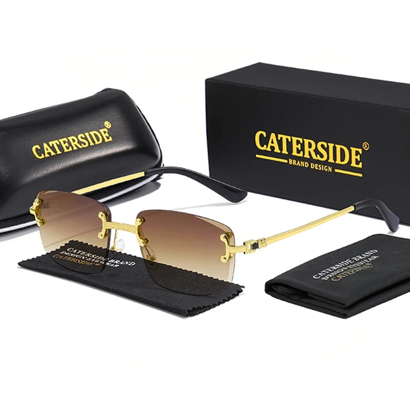 Rahmenlose Rechteck-Sonnenbrille – UV400