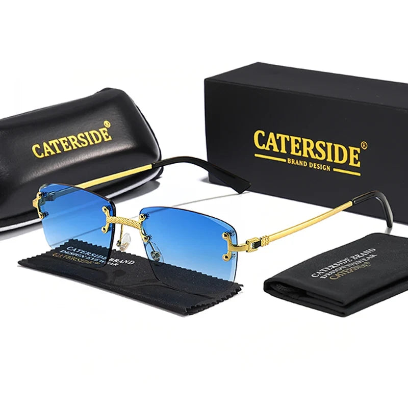 Rahmenlose Rechteck-Sonnenbrille – UV400