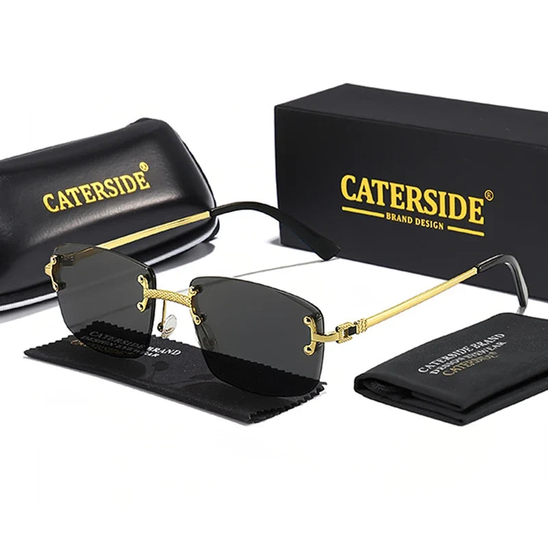 Rahmenlose Rechteck-Sonnenbrille – UV400