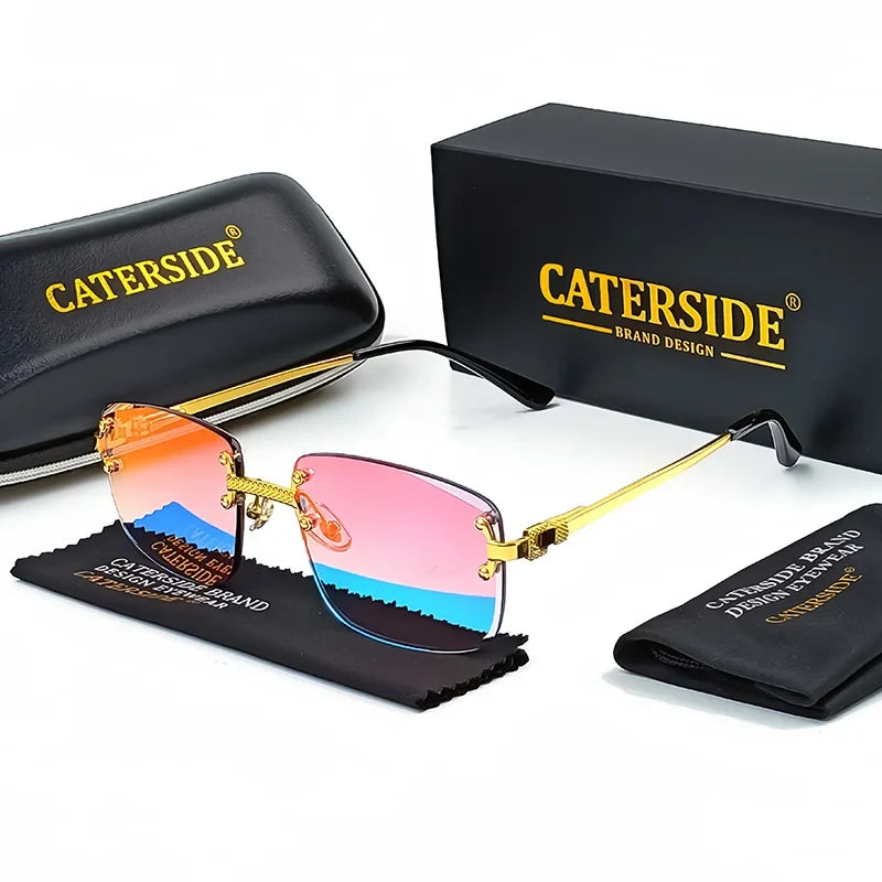 Rahmenlose Rechteck-Sonnenbrille – UV400
