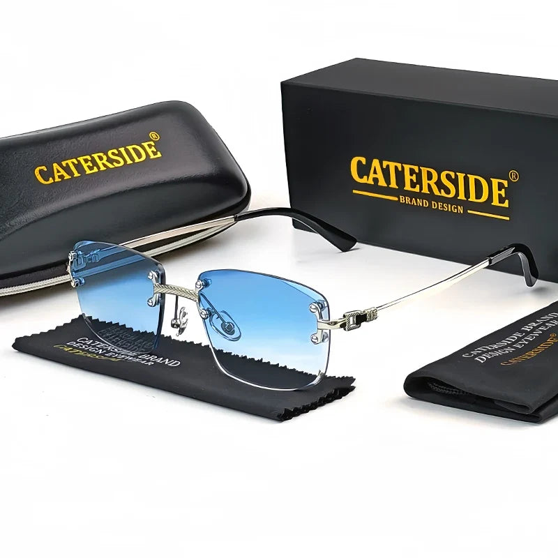 Rahmenlose Rechteck-Sonnenbrille – UV400