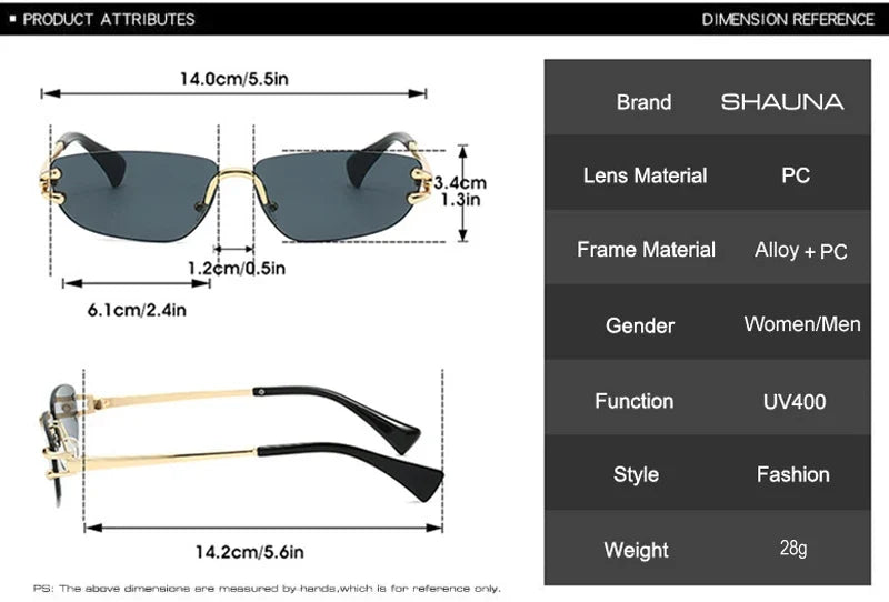 Rahmenlose Sonnenbrille - UV400
