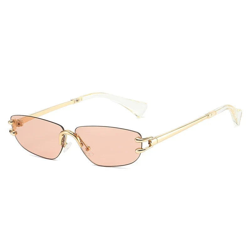 Rahmenlose Sonnenbrille – Gold Champagner, UV400