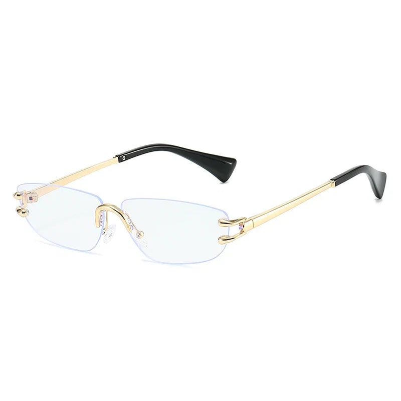 Rahmenlose Sonnenbrille – Gold Klar, UV400
