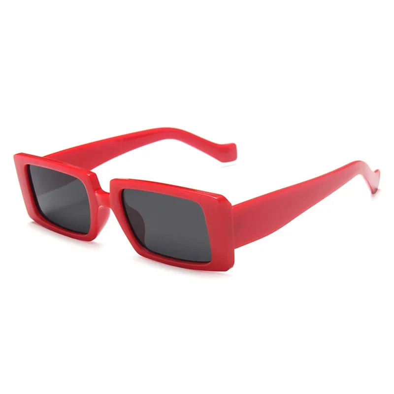 Rectangle Sonnenbrille – Rot Grau, UV400