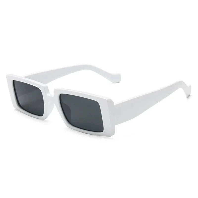 Rectangle Sonnenbrille – Weiß Grau, UV400