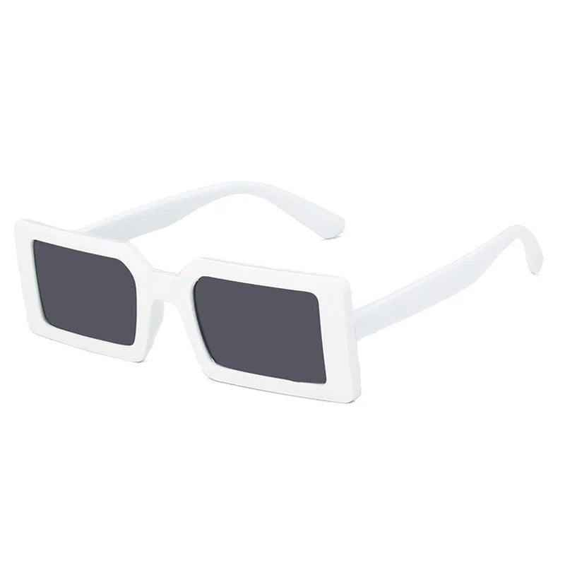 Rectangle Sonnenbrille – Weiß Grau, UV400