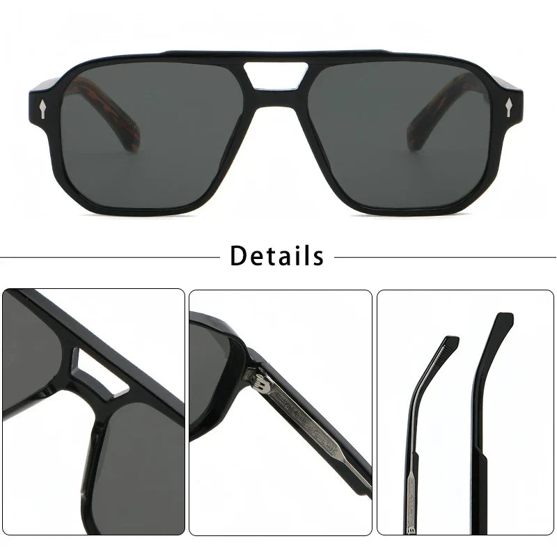 Retro-Sonnenbrille mit Doppelsteg – UV400