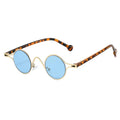 Retro Metall-Sonnenbrille – Leopard Blau, UV400