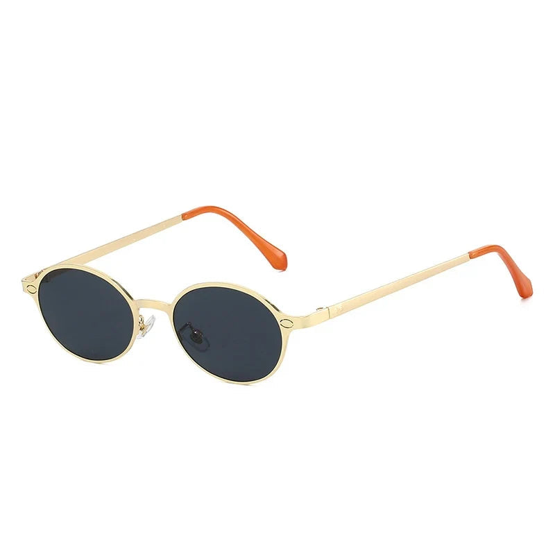 Retro Oval Metall-Sonnenbrille – UV400