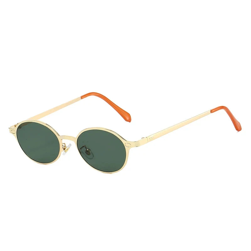 Retro Oval Metall-Sonnenbrille – UV400