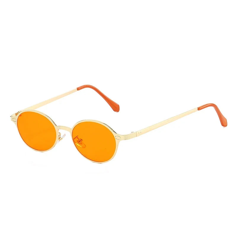 Retro Oval Metall-Sonnenbrille – UV400