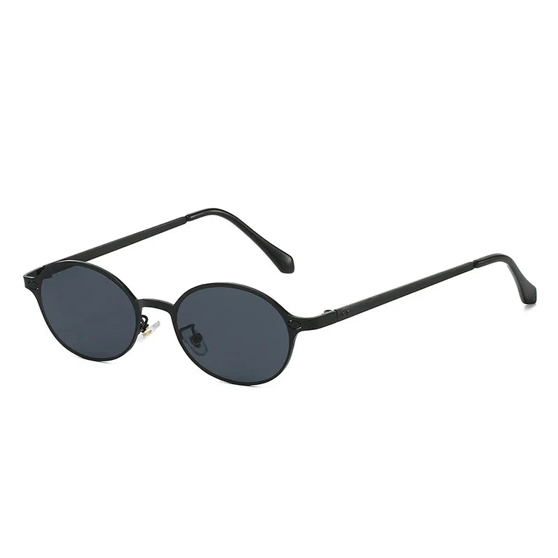 Retro Oval Metall-Sonnenbrille – UV400