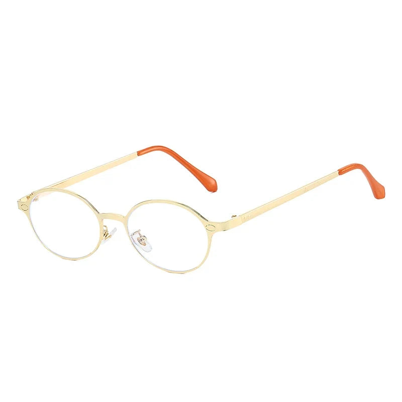 Retro Oval Metall-Sonnenbrille – UV400