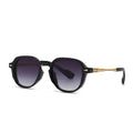 Retro Oval Sonnenbrille – Schwarz Grau, UV400