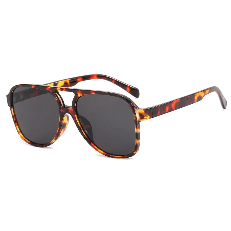 Retro Pilot Sonnenbrille – Amber Grau, UV400