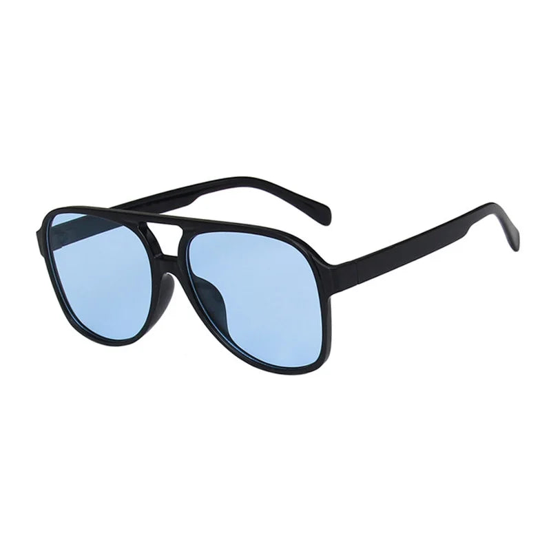 Retro Pilot Sonnenbrille – Blau Schwarz, UV400