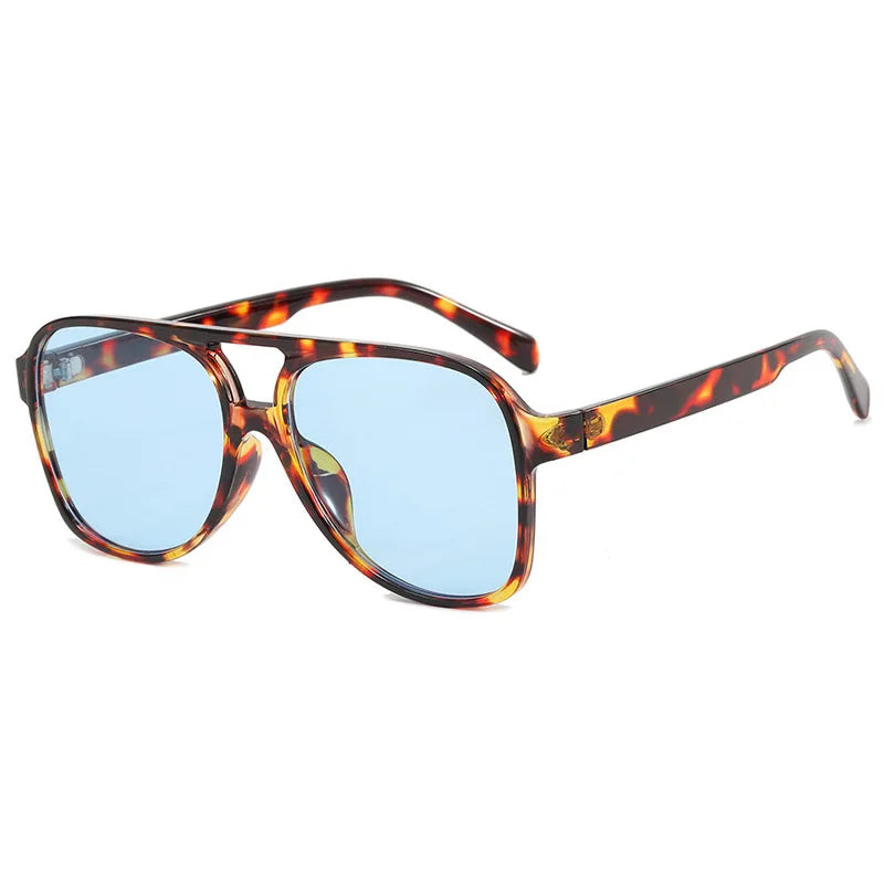 Retro Pilot Sonnenbrille – Blau, UV400