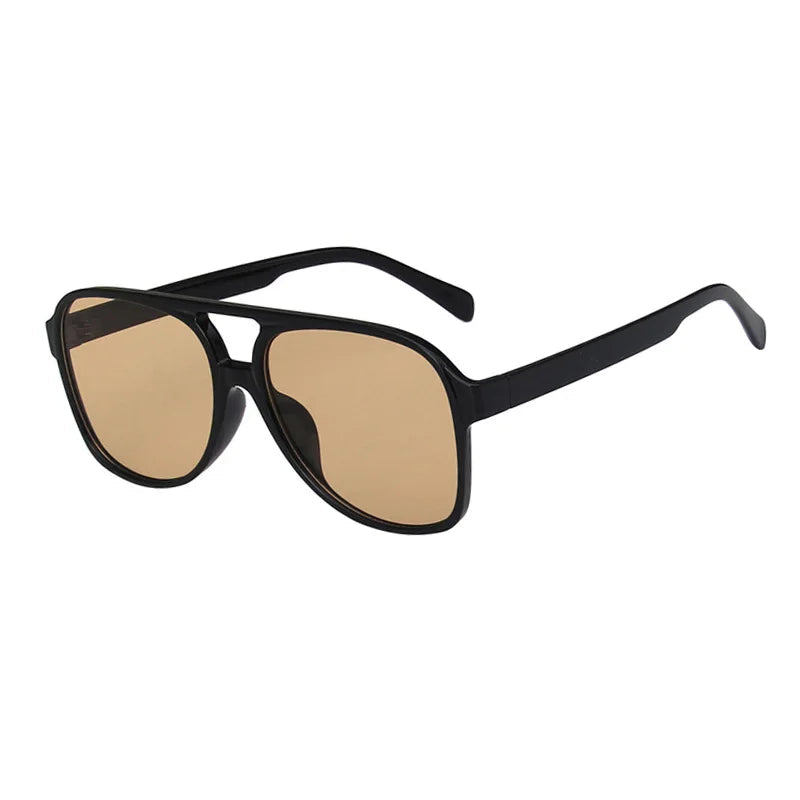 Retro Pilot Sonnenbrille – Braun Schwarz, UV400