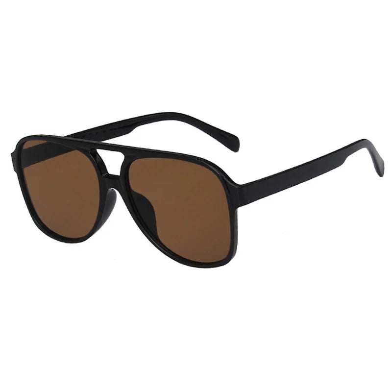 Retro Pilot Sonnenbrille – Braun, UV400