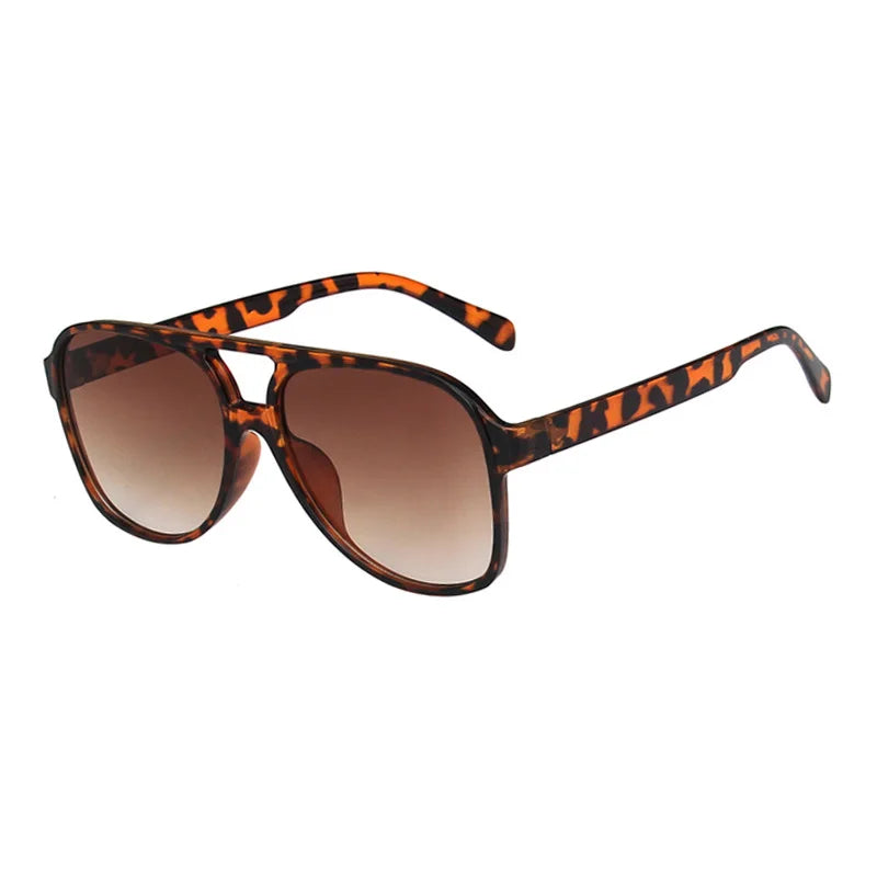 Retro Pilot Sonnenbrille – Leopard, UV400