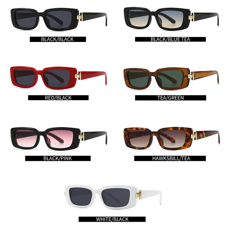 Retro Rechteck-Sonnenbrille - UV400