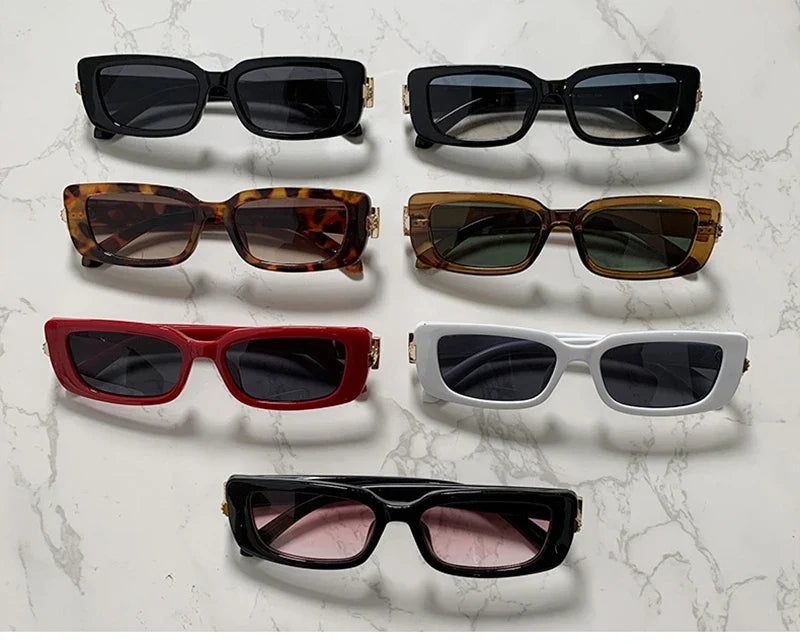 Retro Rechteck-Sonnenbrille - UV400