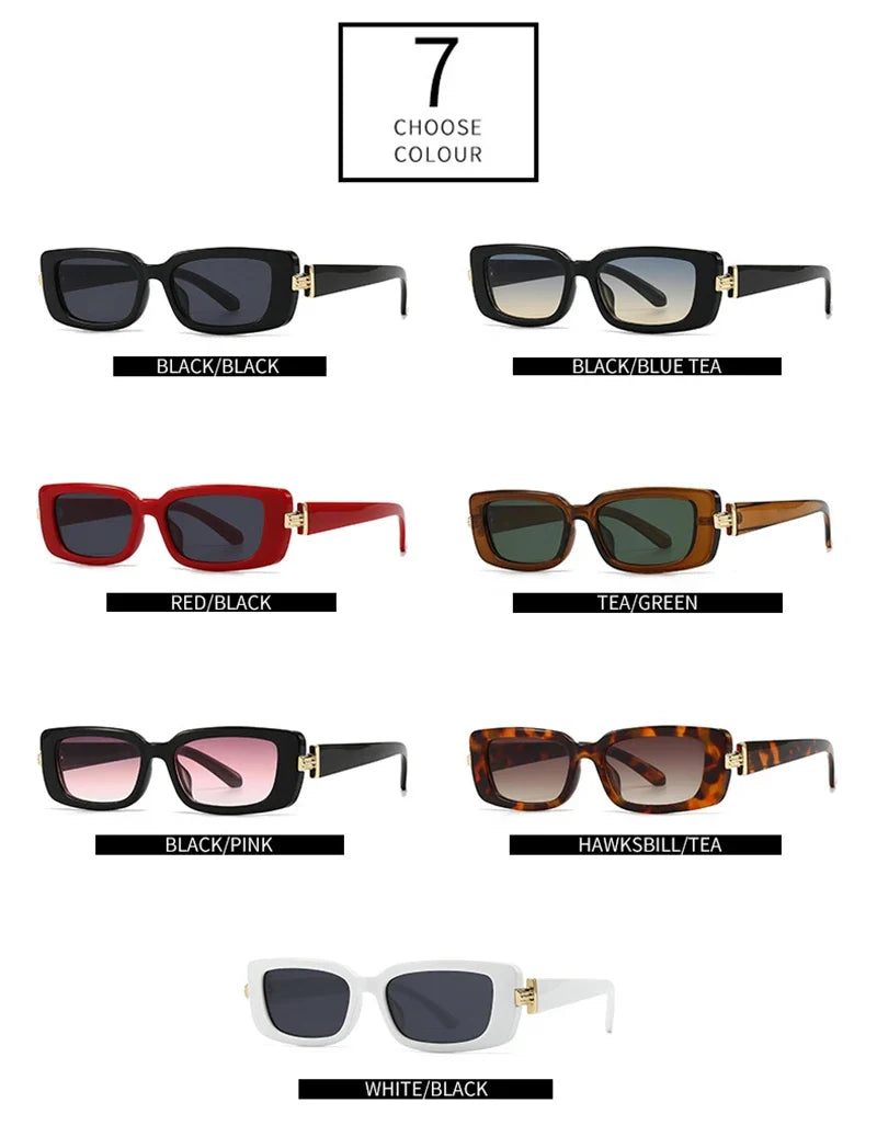 Retro Rechteck-Sonnenbrille - UV400