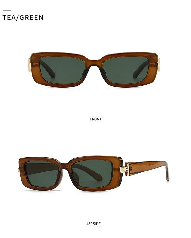 Retro Rechteck-Sonnenbrille - UV400
