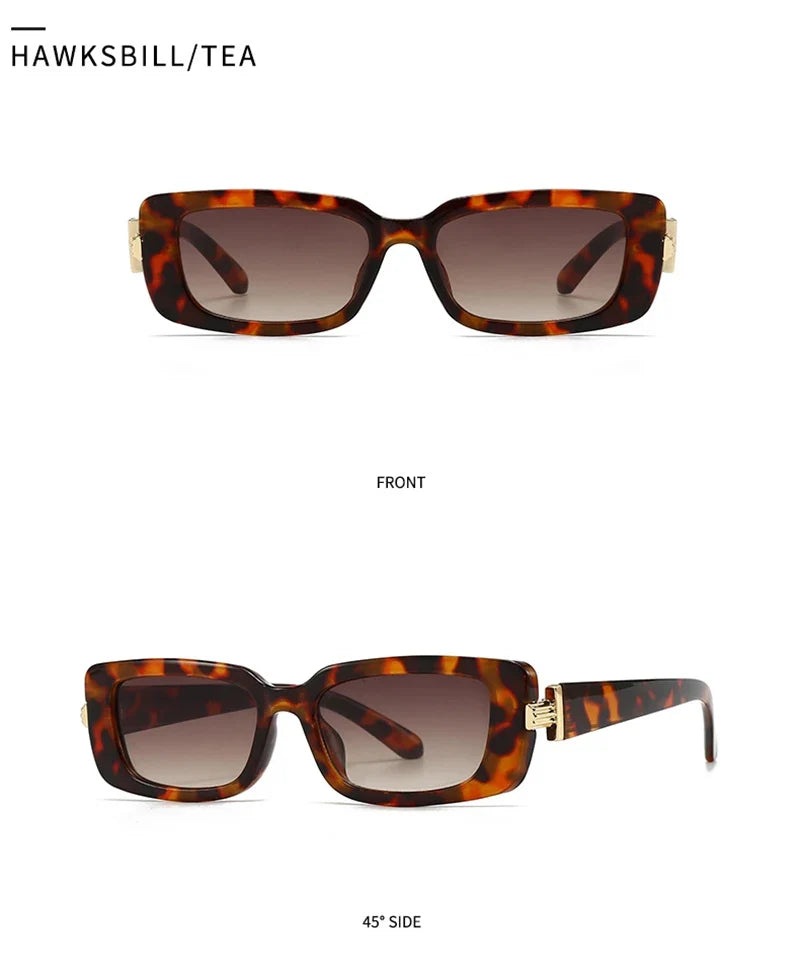 Retro Rechteck-Sonnenbrille - UV400