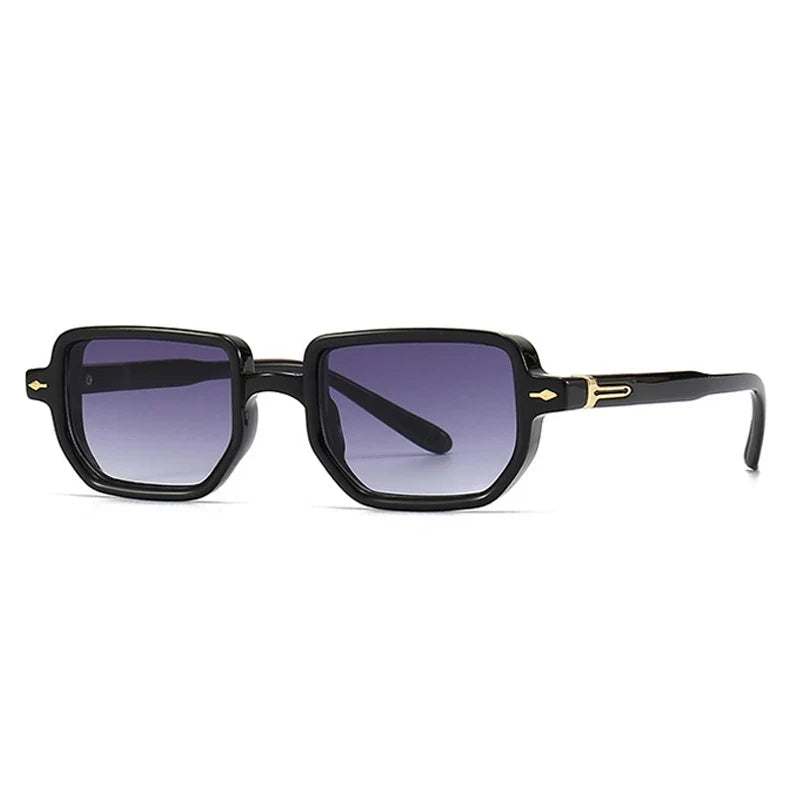 Retro Rectangle Sonnenbrille – Blau, UV400