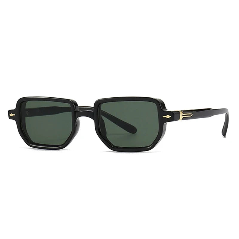 Retro Rectangle Sonnenbrille – Dunkelgrün, UV400