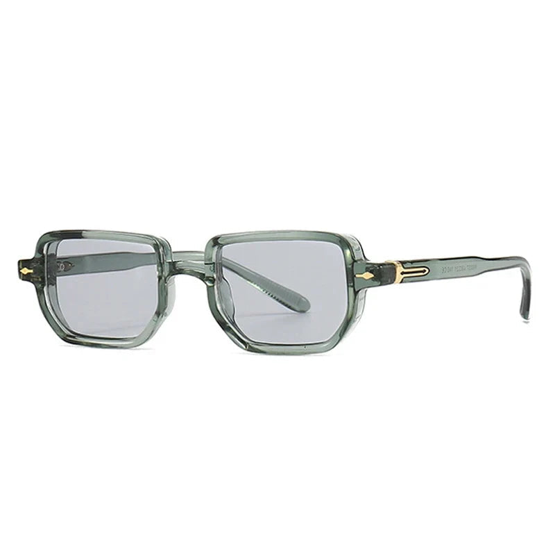 Retro Rectangle Sonnenbrille – Hellgrau, UV400