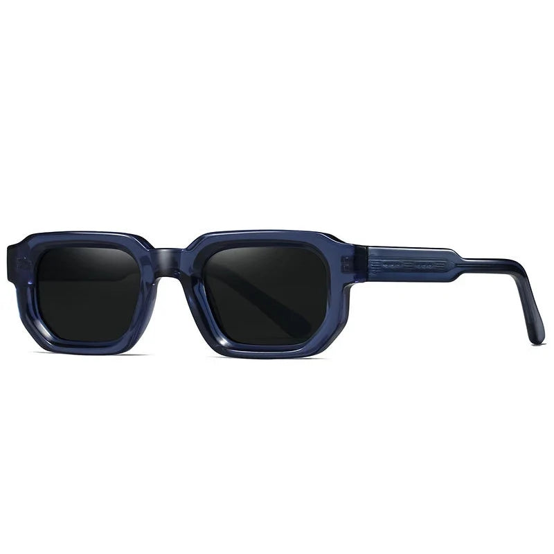 Retro Rectangle Sonnenbrille – Blau, UV400